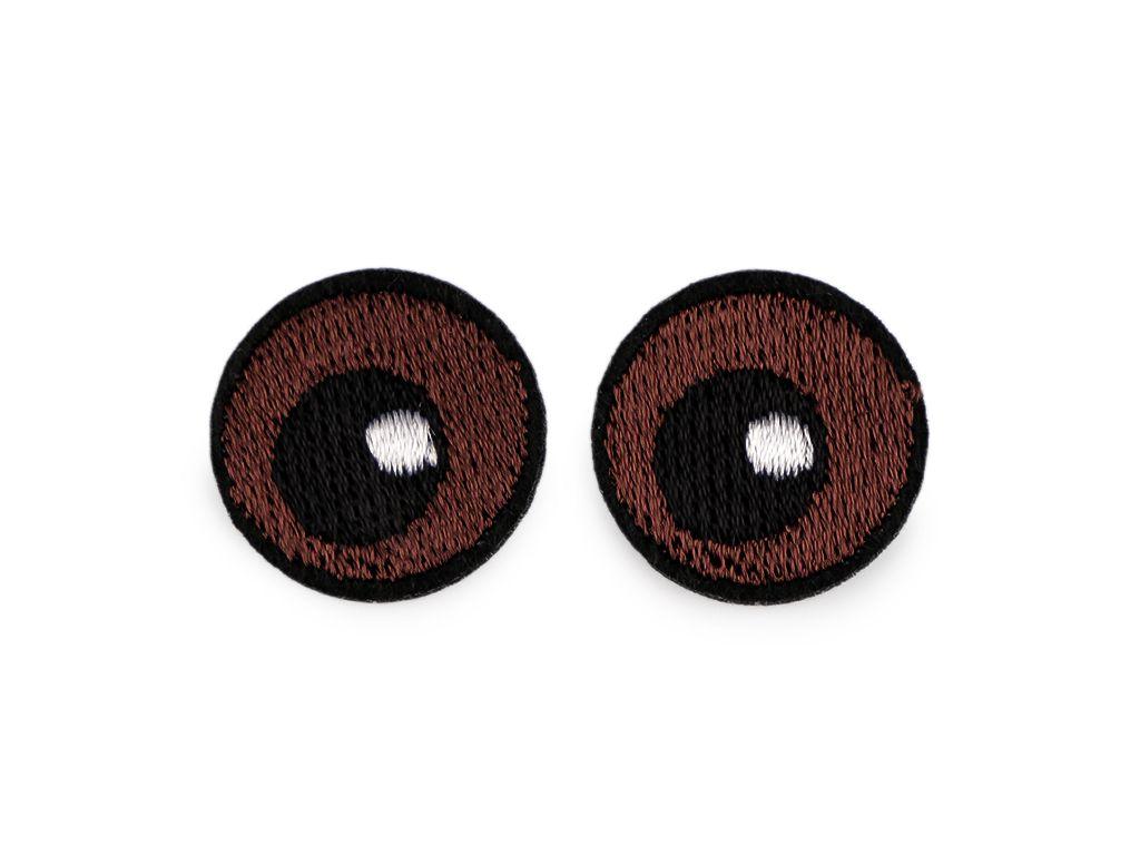 Bügelbild Applikation Augen 22mm weiß braun grün blau 1Stk.